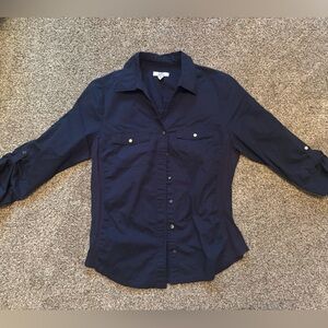 croft & barrow Navy Button-Down Shirt